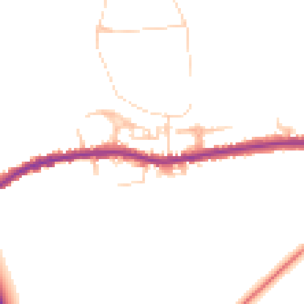 Daytime road noise heatmap for GU24 0AS