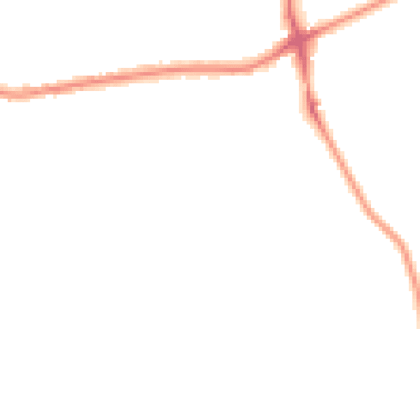 Night-time road noise heatmap for GU24 0BL
