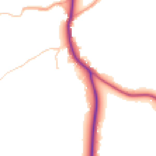 Daytime road noise heatmap for GU24 0BY