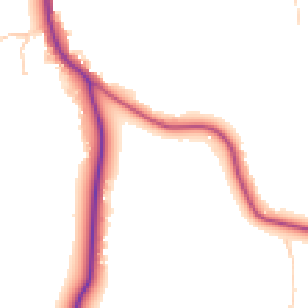 Daytime road noise heatmap for GU24 0BZ