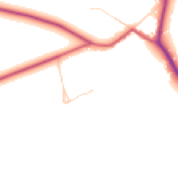 Daytime road noise heatmap for GU24 0DB