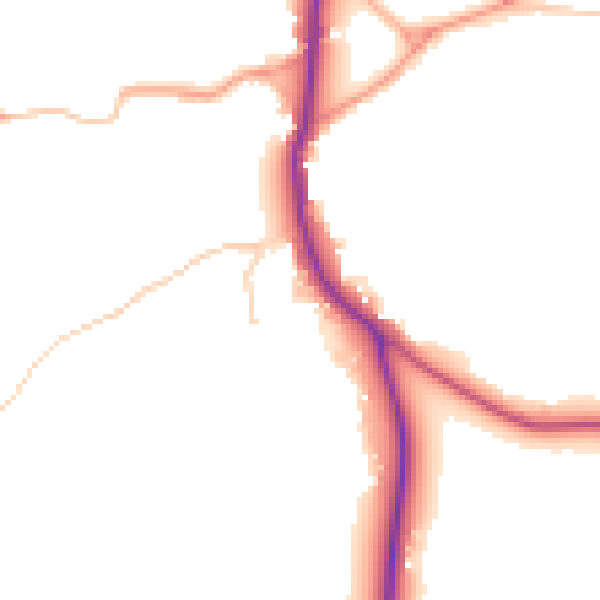 Daytime road noise heatmap for GU24 0DD