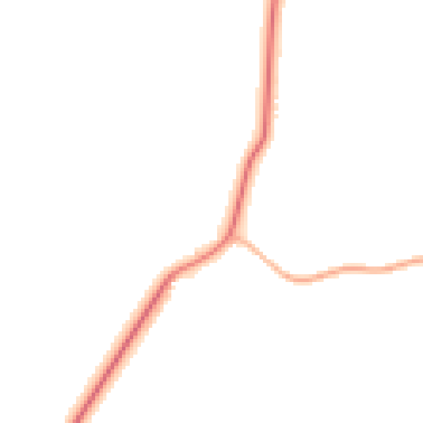 Night-time road noise heatmap for GU24 0DG