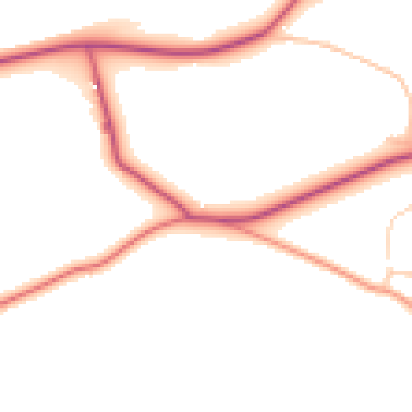 Daytime road noise heatmap for GU24 0DL