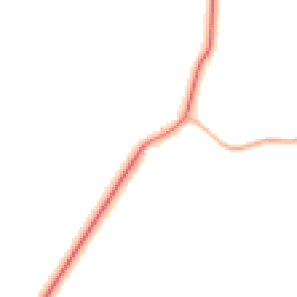 Night-time road noise heatmap for GU24 0DQ