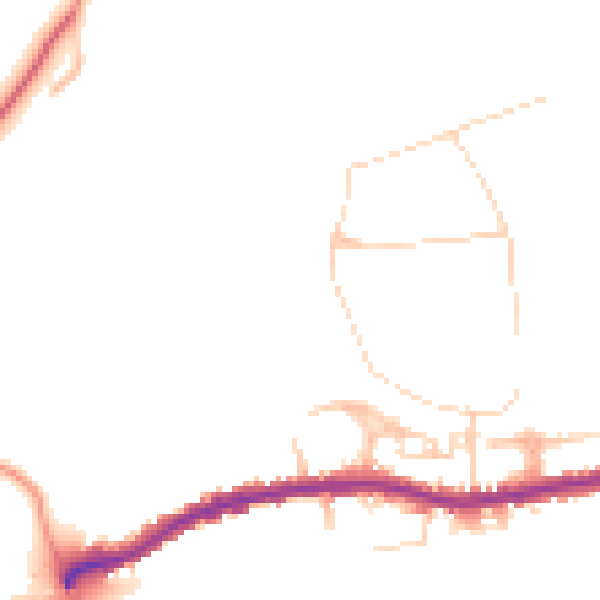 Daytime road noise heatmap for GU24 0EJ