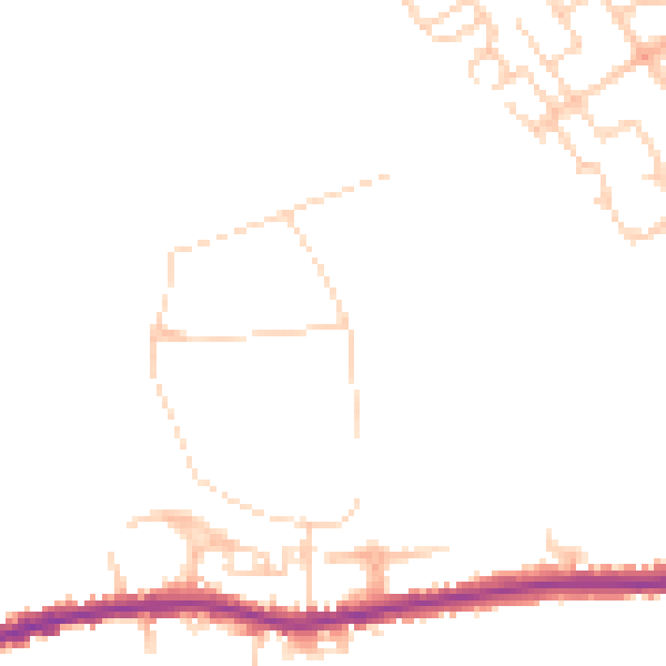 Daytime road noise heatmap for GU24 0EL