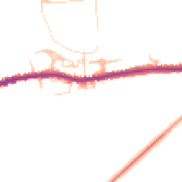 Daytime road noise heatmap for GU24 0ER