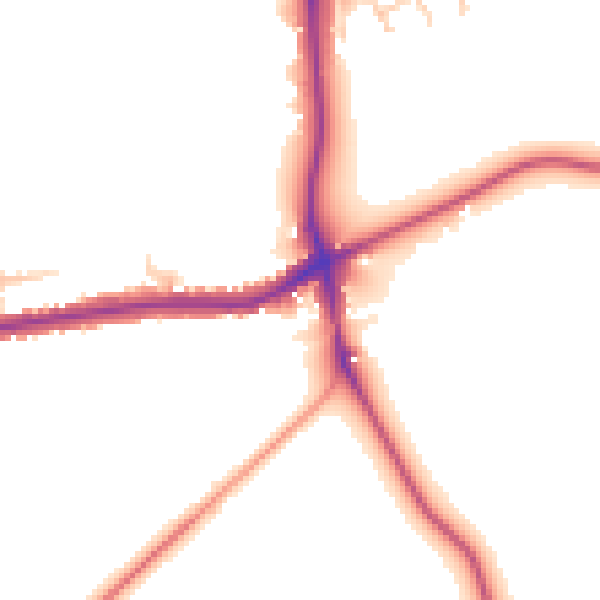 Daytime road noise heatmap for GU24 0EX