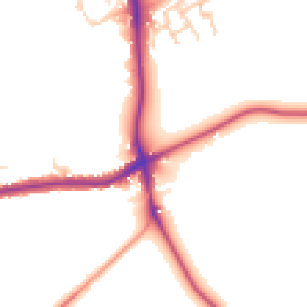 Daytime road noise heatmap for GU24 0HD