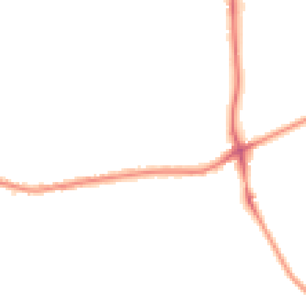 Night-time road noise heatmap for GU24 0HL