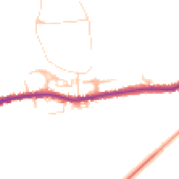Daytime road noise heatmap for GU24 0HN