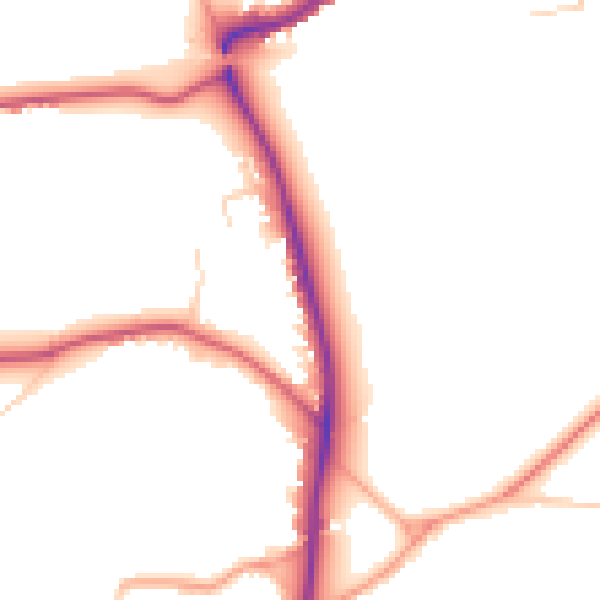 Daytime road noise heatmap for GU24 0JB
