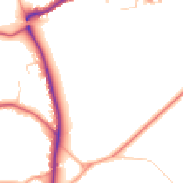 Daytime road noise heatmap for GU24 0JD