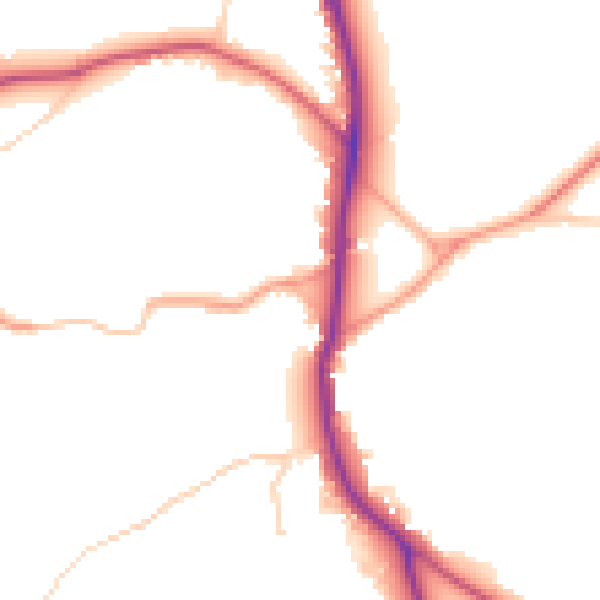Daytime road noise heatmap for GU24 0JF