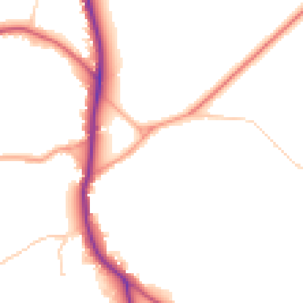 Daytime road noise heatmap for GU24 0JT
