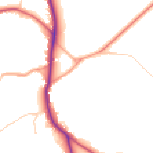 Daytime road noise heatmap for GU24 0JU