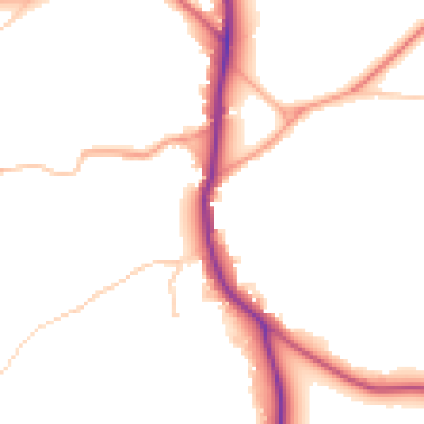 Daytime road noise heatmap for GU24 0LR