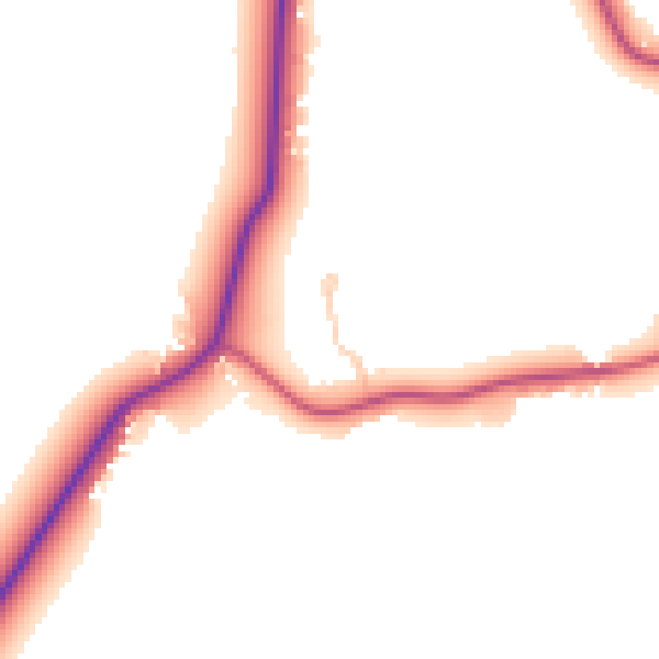 Daytime road noise heatmap for GU24 0NB