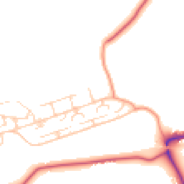 Daytime road noise heatmap for GU24 0NR