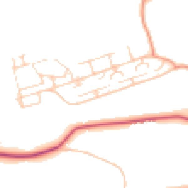 Daytime road noise heatmap for GU24 0NS
