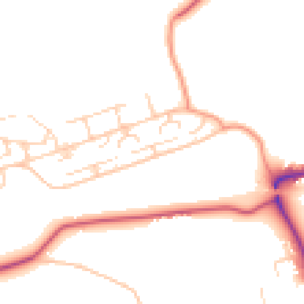 Daytime road noise heatmap for GU24 0NT