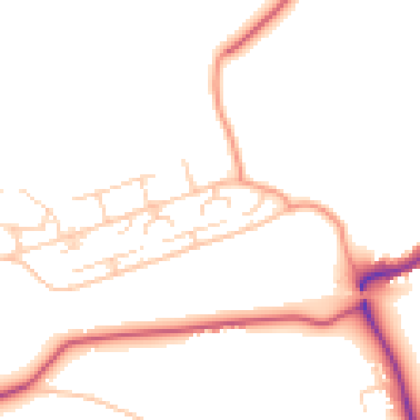 Daytime road noise heatmap for GU24 0PD