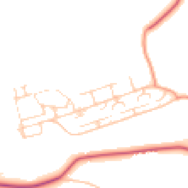 Daytime road noise heatmap for GU24 0PE