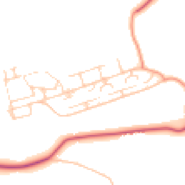 Daytime road noise heatmap for GU24 0PJ