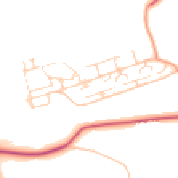 Daytime road noise heatmap for GU24 0PL