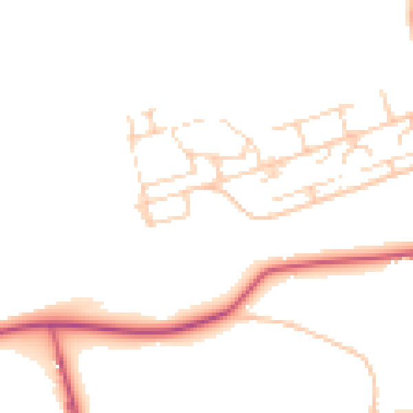 Daytime road noise heatmap for GU24 0PN