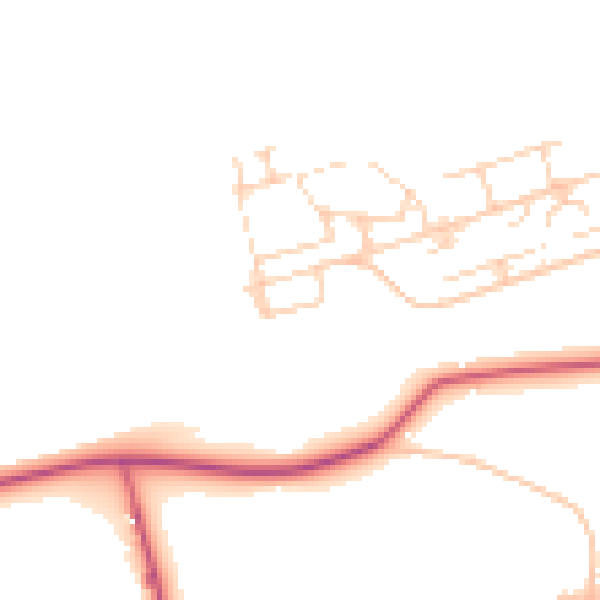 Daytime road noise heatmap for GU24 0PW