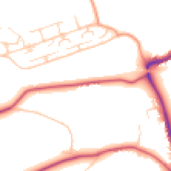 Daytime road noise heatmap for GU24 0QF