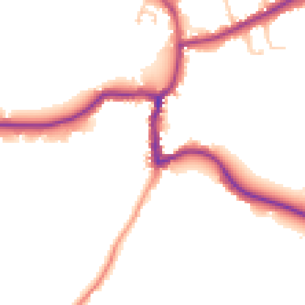 Daytime road noise heatmap for GU24 8AD