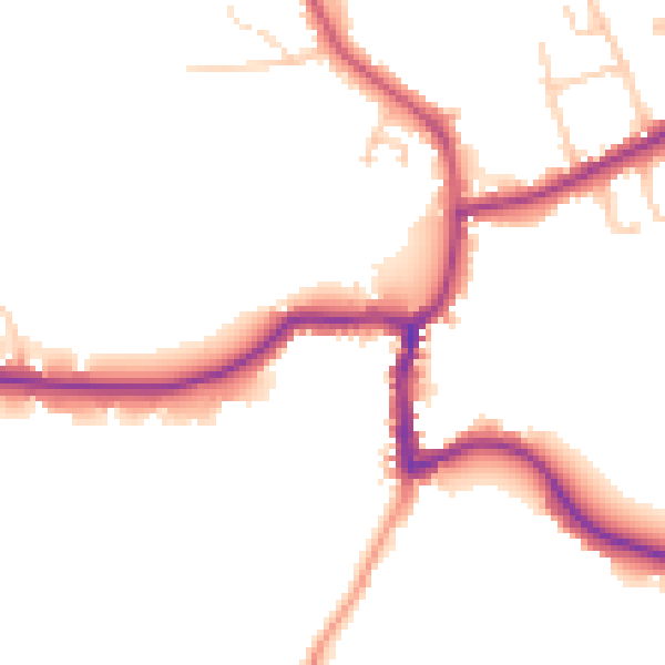 Daytime road noise heatmap for GU24 8BX