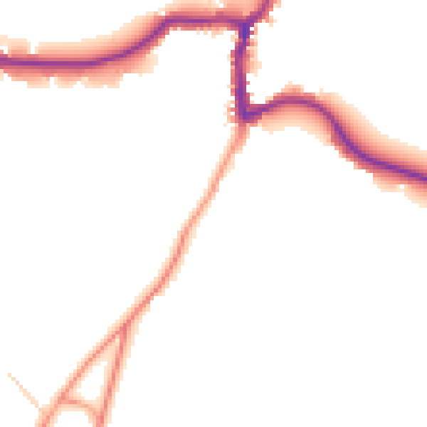 Daytime road noise heatmap for GU24 8EF