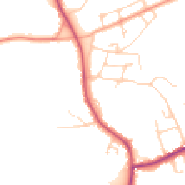 Daytime road noise heatmap for GU24 8LF