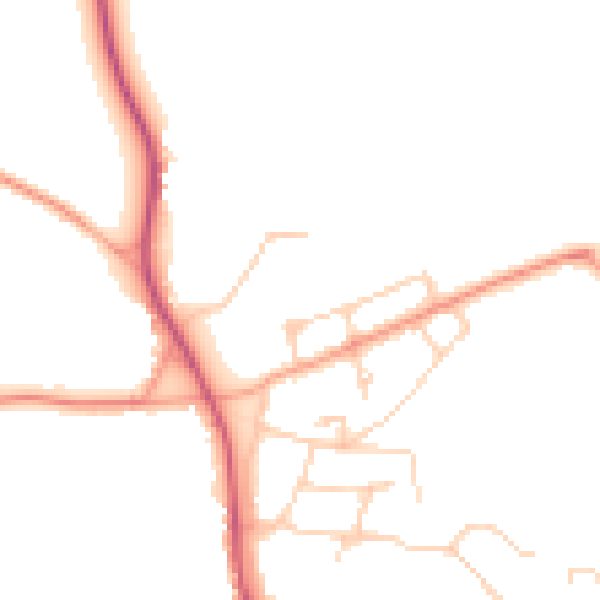 Daytime road noise heatmap for GU24 8RF