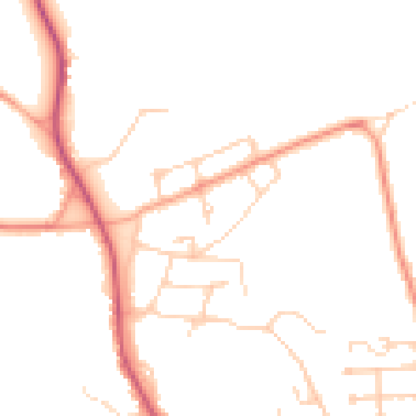Daytime road noise heatmap for GU24 8RH