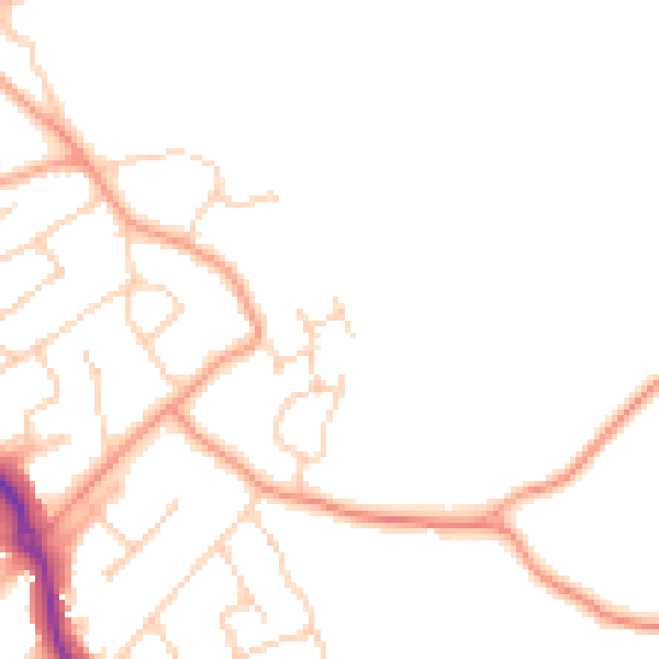 Daytime road noise heatmap for GU24 9GH