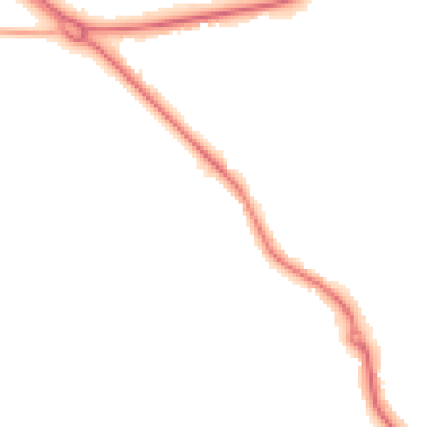 Night-time road noise heatmap for GU24 9NB