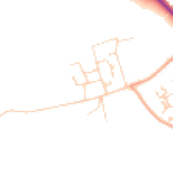 Daytime road noise heatmap for GU24 9NG