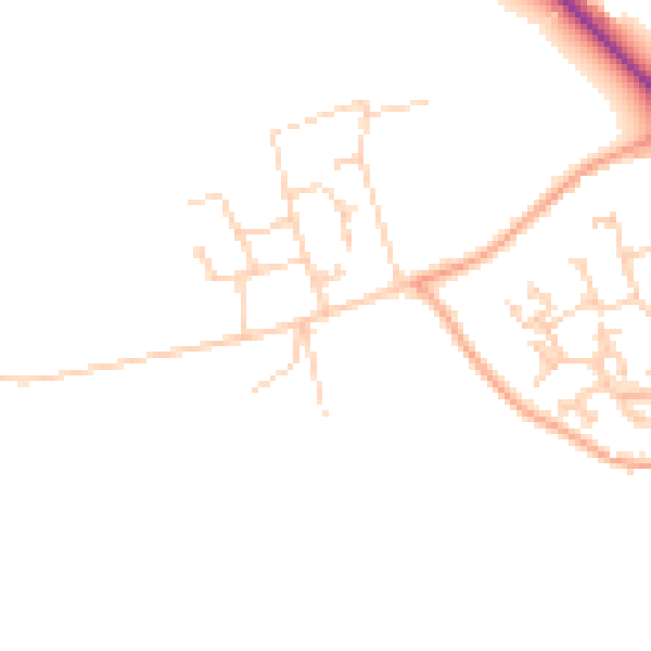Daytime road noise heatmap for GU24 9NW