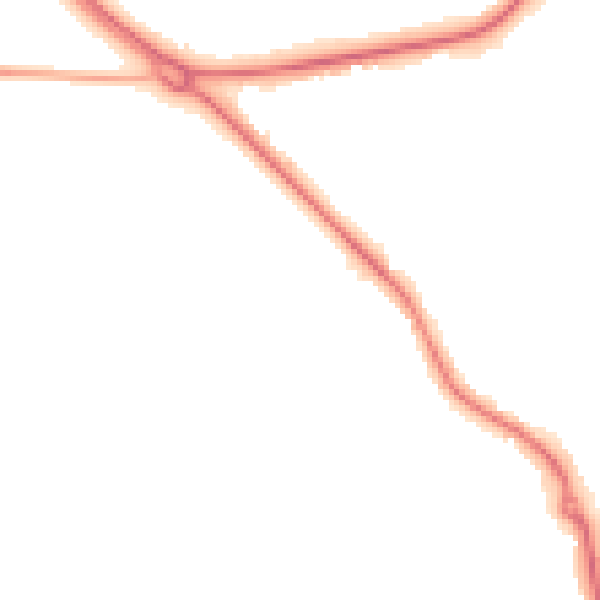 Night-time road noise heatmap for GU24 9QG