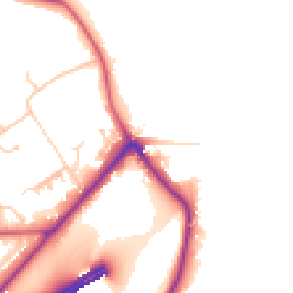 Daytime road noise heatmap for GU26 6AF