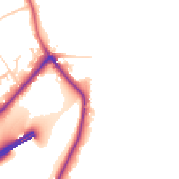 Daytime road noise heatmap for GU26 6AP
