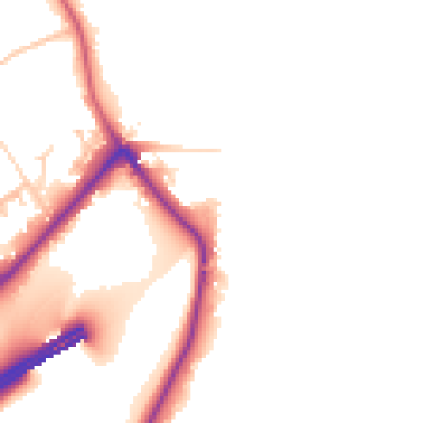 Daytime road noise heatmap for GU26 6AR