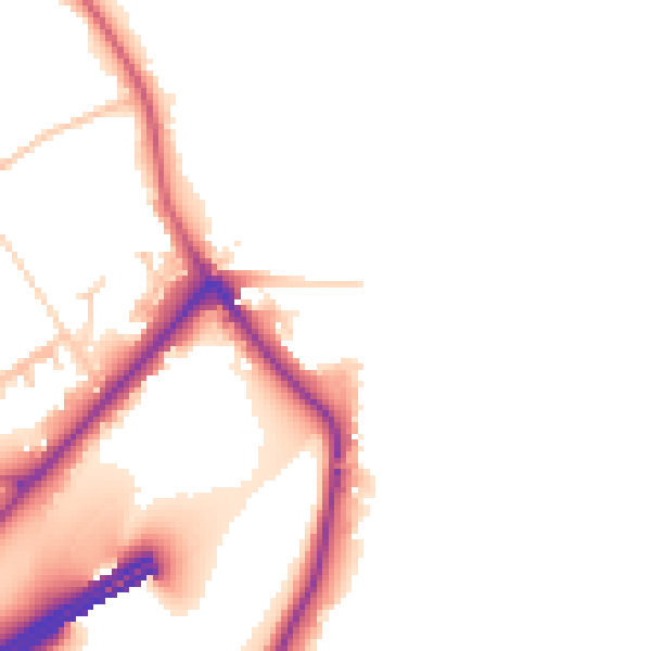 Daytime road noise heatmap for GU26 6AT