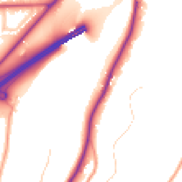 Daytime road noise heatmap for GU26 6AZ