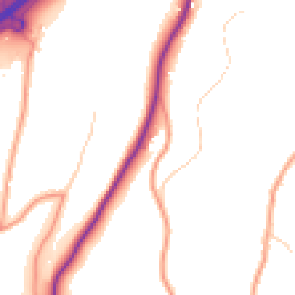 Daytime road noise heatmap for GU26 6BA